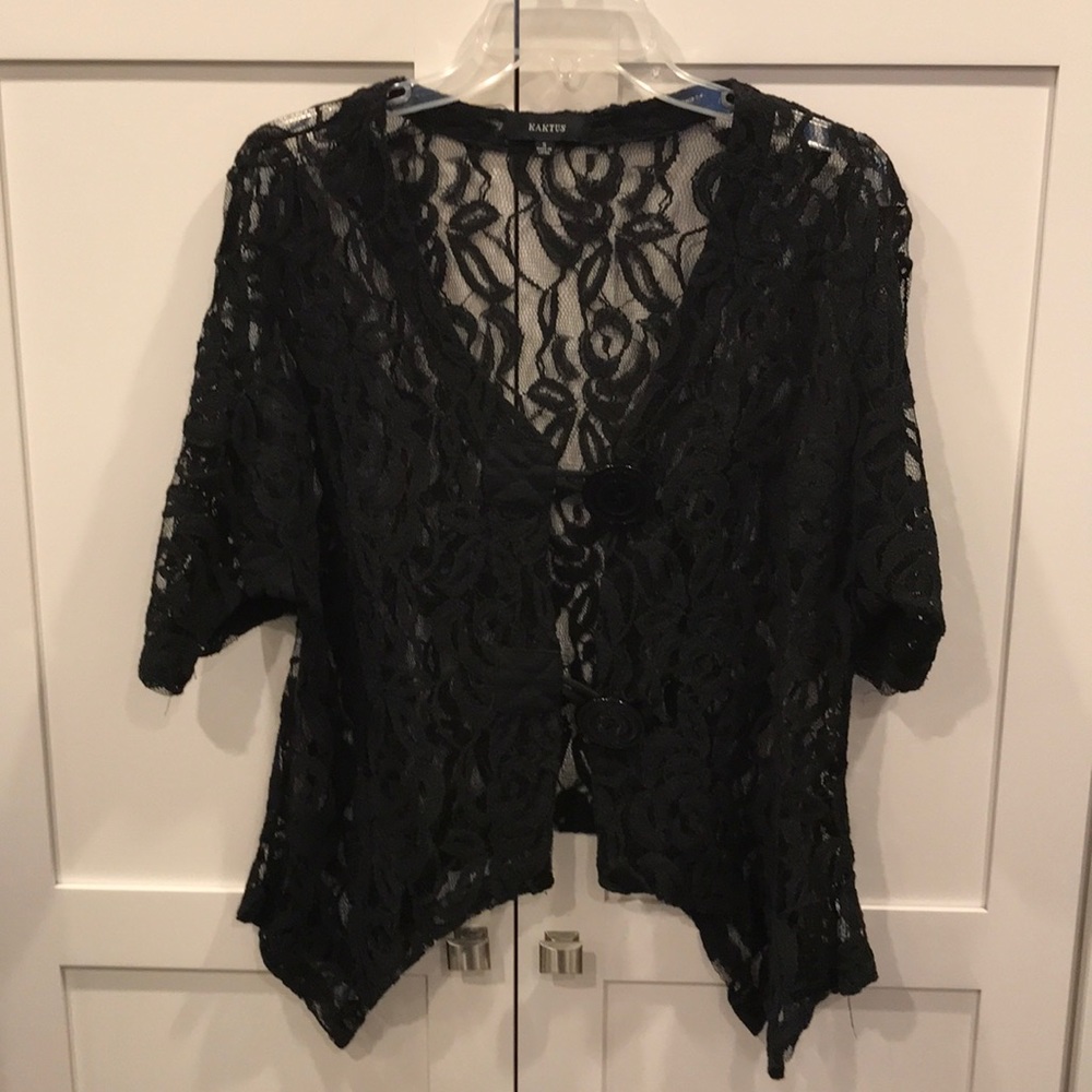 Kaktus Ladies black lace top